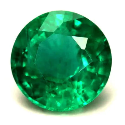 0.90ct Round Natural Emerald (Colour Green, Clarity Slightly Included, Cut Faceted)
