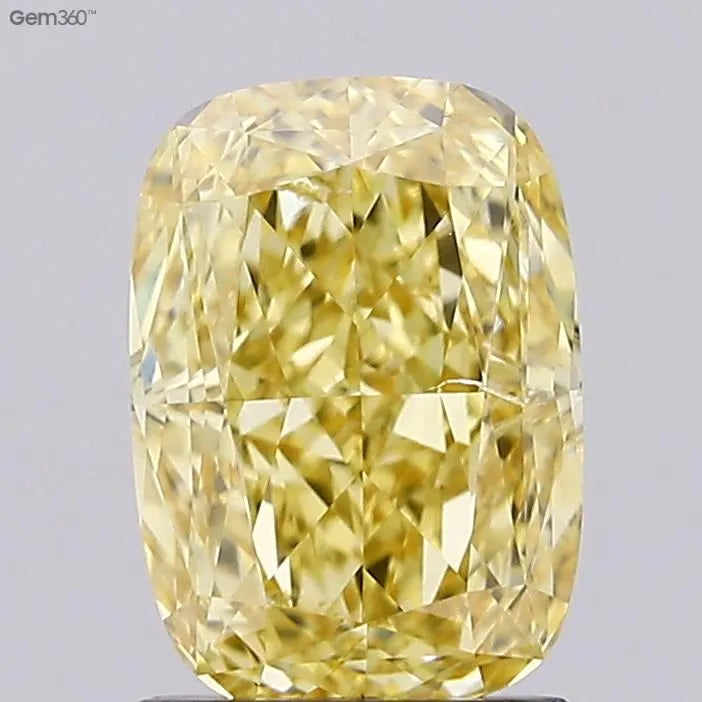 1.50ct Cushion modified Lab Grown Diamond (Colour Fancy Intense Yellow, Clarity SI1, Cut GD, IGI Certified)
