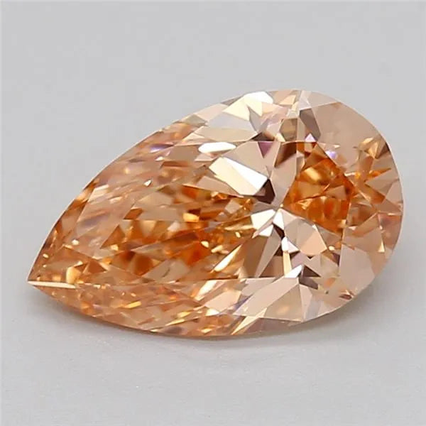 1.08ct Pear Lab Grown Diamond (Colour Fancy Vivid Brownish Orange, Clarity VVS2, IGI Certified)