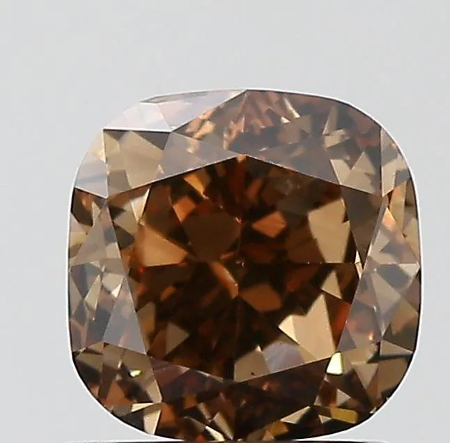 1.13ct Cushion brilliant Natural Diamond (Colour Fancy Dark Orangey Brown, Clarity VS2, GIA Certified)