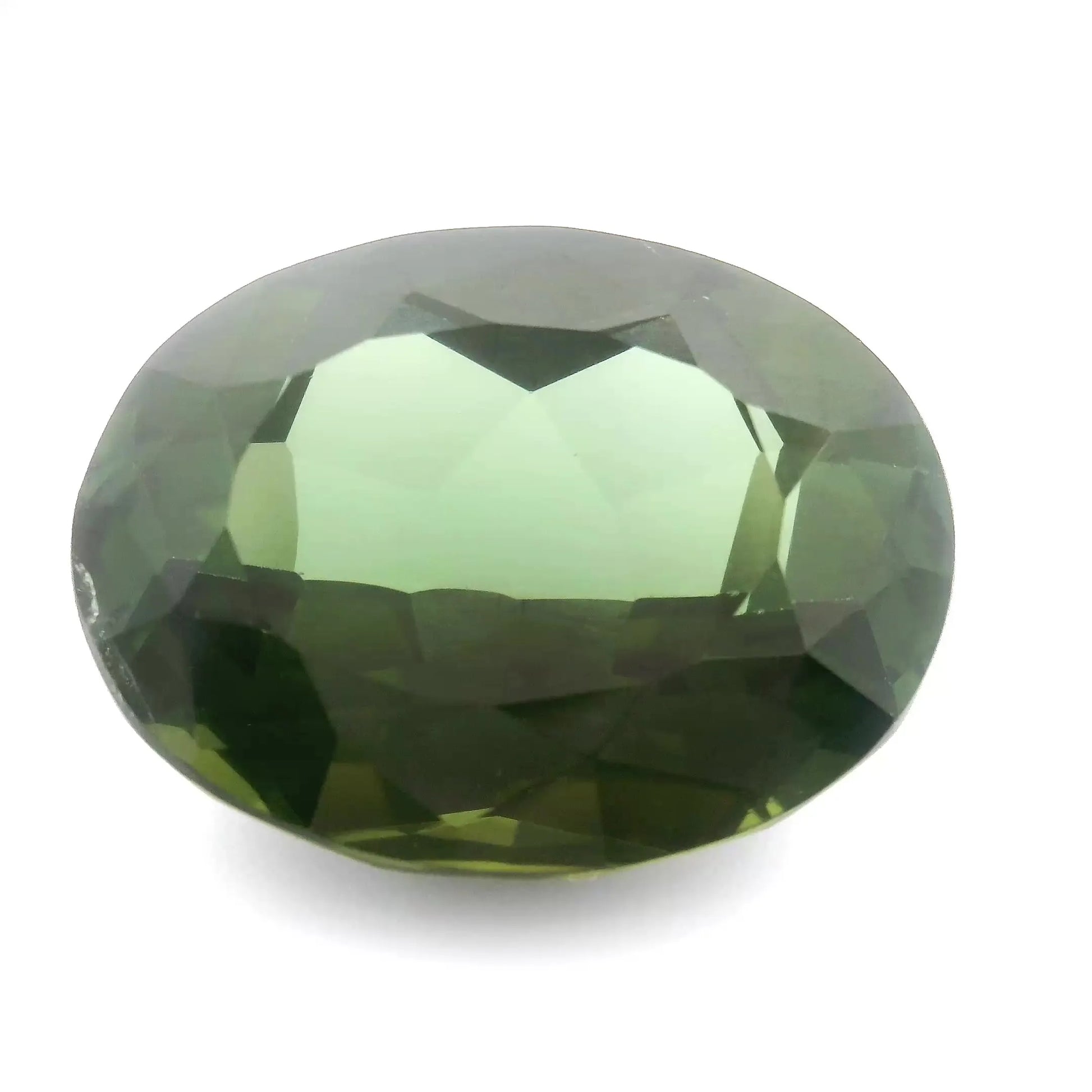 19.23ct Oval Natural Tourmaline (Colour Green, Clarity Slightly Included, Cut Faceted)
