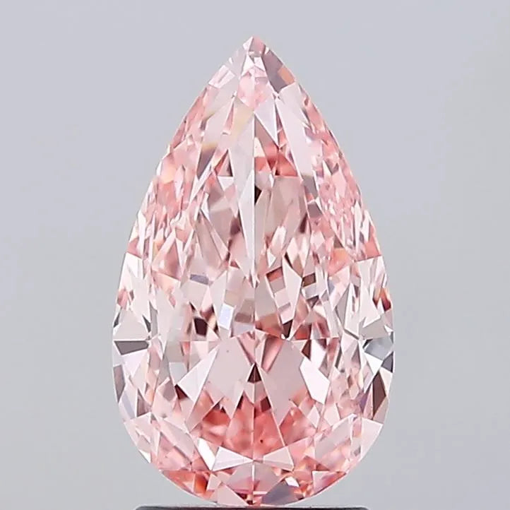 2.96ct Pear Lab Grown Diamond (Colour Fancy Vivid Pink, Clarity VVS2, IGI Certified)
